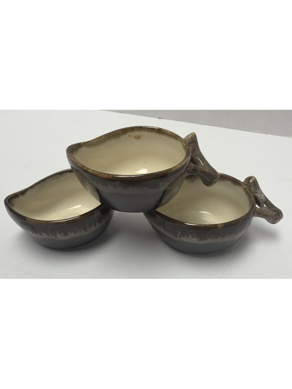 The A Family Collection Spouted Individual Pitcher Bowls Drip Glaze MCM 2.25x3.5